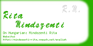 rita mindszenti business card